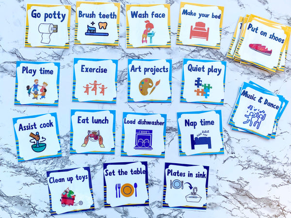Daily Routine Cards (Toddler Routine Chart, Kids Daily Rhythm Cards)
